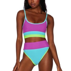 Beach Riot Bikini Eva Emma Pair, Fluorescent Large